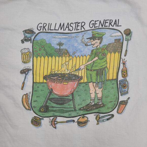 Vintage Funny Militay Humor Shirt XL 23x28 Grillmaster General - Picture 13 of 14